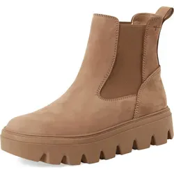 Tamaris Damen Chelsea Boots 40 - Braun - Stylische Chelsea Boots aus hochwertigem Leder, ideal für Freizeitoutfits. Mit bequemer Weite und leicht gepolsterter Innensohle für hohen Tragekomfort.