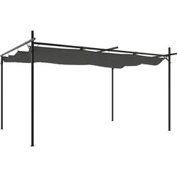 vidaXL Pergola mit Schiebedach, UV-beständig - Gartenlauben mit flexibler Schattenanpassung, ideal für Familienfeiern und entspannte Stunden im Freien, robust und stabil dank pulverbeschichtetem Stahl.