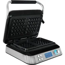 GUTFELS Waffeleisen WAFFLE 5010 - 1600 Watt mit Timer und Display - Waffeleisen mit 1600 Watt, 5 Programme und Überhitzungsschutz für perfekte, knusprige Waffeln. Einfach zu bedienen und leicht zu reinigen dank beschichteter Backplatten.