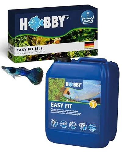 Hobby Easy Fit Flüssiges Filtermedium - 5 Liter - Aquarien Zubehör, sorgt für kristallklares Wasser und fördert die Vitalität Ihrer Fische auf natürliche Weise ohne chemische Zusätze.