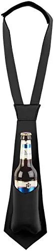 infactory Bierkrawatte: Krawatte mit integriertem Bierhalter, für 0,33-l-Flaschen geeignet (Flaschenhalter, Dosenhalter, Scherzartikel)