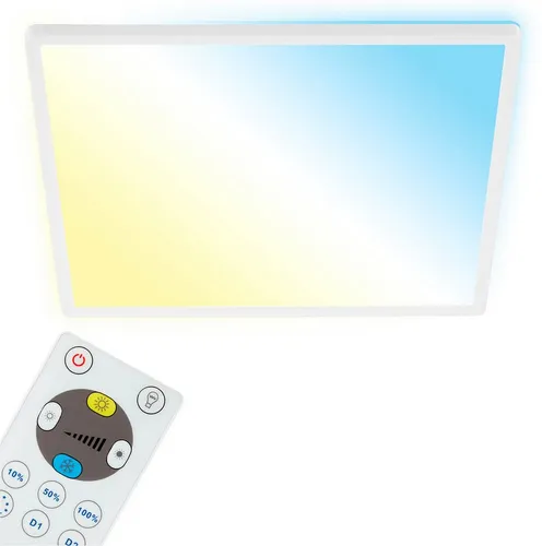 BRILONER LED Deckenlampe mit Fernbedienung - Moderne flache Deckenlampe (42x42x2,9 cm) mit dimmbarem Licht von warmweiß bis kaltweiß, ideal für Wohnzimmer, Küche oder Flur. Bequem per Fernbedienung steuerbar und energieeffizient.