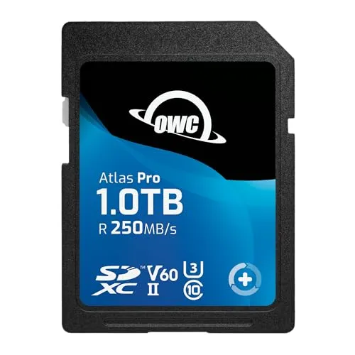 OWC Atlas Pro SDXC UHS-II V60 Media Card Premium Speicherkarte für gängige Fotos und Videoaufnahmen bis zu 4K - 1TB