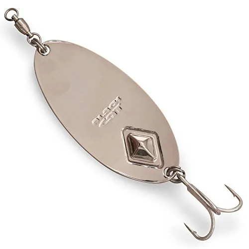 Black Cat Battle Spoon 10cm - Wallerblinker zum Spinnfischen auf Wels, Welsblinker zum Spinnangeln auf Waller, Blinker, Spinnköder, Gewicht:60g, Farbe:silberfarben