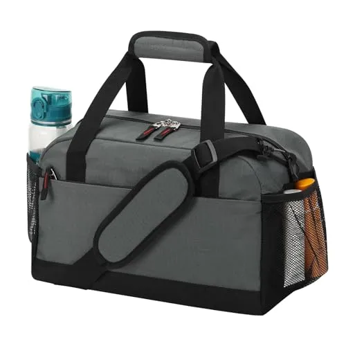 LONALIA 14L kleine Sporttasche, Nassfach, 14 Zoll, Dunkelgrau | Handgepäcktauglich, wasserabweisend, mini Duffel-Tasche, mehrere Fächer für Wochenende, Übernachtung, Reisen, Training