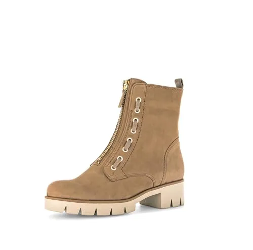 Gabor Damen Biker Boots - Gefütterte Stiefeletten mit Wechselfußbett - Wanderschuhe, gefütterte Biker Boots mit warmem Flauschfutter und praktischem Reißverschluss für höchsten Komfort und besten Halt in der kalten Jahreszeit.