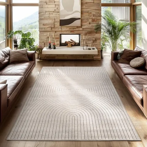 SIMPEX Wetterfester Outdoor Teppich Creme, 280x370 cm von SIMPEX