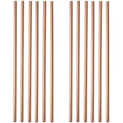 GRÄWE Edelstahl Trinkhalme 12er Set Rotgold Gerade