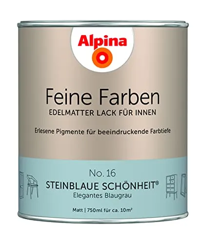 Produktbild Alpina Feine Farben Lack No. 16 Steinblaue Schönheit® edelmatt 750ml