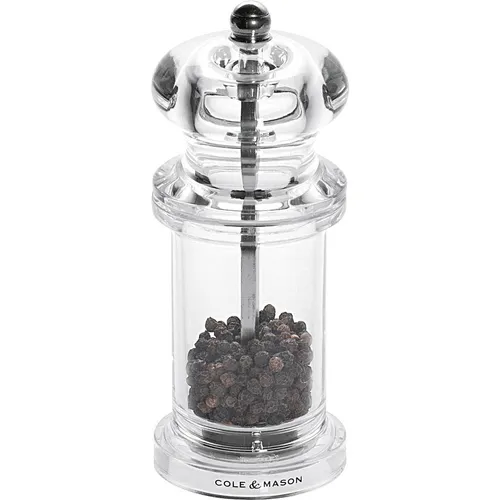 Cole & Mason 505 Pfeffermühle, Acryl Gewürzmühle, 14cm, Precision+ Keramikmechanismus, Einstellbarer Mahlgrad Enthält 1 x Pfeffermühle