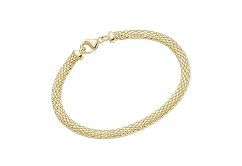 Smart Jewel Armband aus Silber 925 in Mesh-Optik - Elegantes Armschmuckstück aus 925er Sterlingsilber mit goldfarbener Mesh-Optik, ideal für jeden Anlass und in einer praktischen Größe von 19 cm.