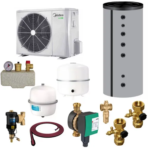 MIDEA Monoblock Wärmepumpe Bafa Komplettset 12,1 kW