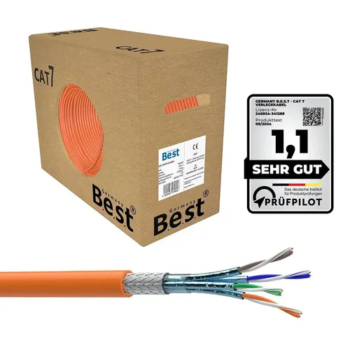 50m CAT 7 LAN  Kabel Verlegekabel S/FTP Kupfer Netzwerk Kabel Gigabit AWG 25