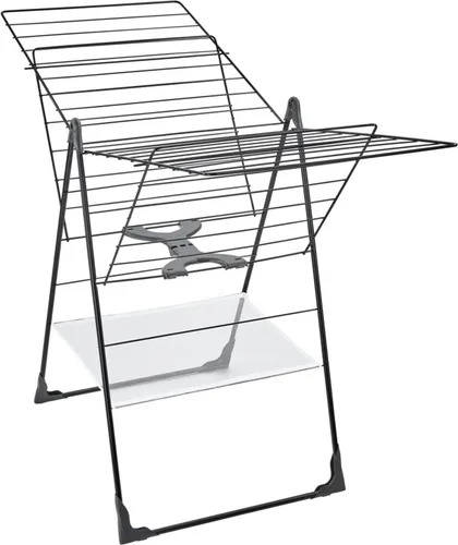 Leifheit Standtrockner Classic 250 Flex Black - Wäscheleinen - Eleganter Wäscheständer mit 25m Trockenlänge, höhenverstellbaren Flügeln und witterungsbeständig, ideal für drinnen und draußen.