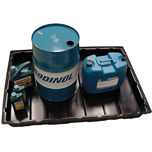 SchatTec HDPE Auffangwanne 124cm x 84 cm x 13cm | Lagerwanne passend für Europalletten | gegen viel Chemikalien beständig | Öl Auffangwanne