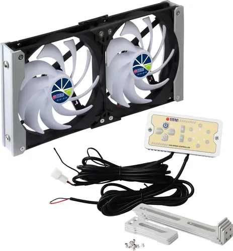 Titan TTC-SC20(A)V2+ Kühlschrank-Doppellüfter - Spezial-Lüfter mit IP55 Schutz, ideal für Kühlsysteme und mit Timer für optimale Temperaturkontrolle.