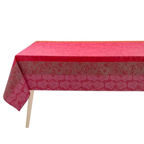 LE JACQUARD FRANÇAIS 28905 Tischdecke Cottage Fleury 150x150 cm - Hochwertige, beschichtete Tischdecke aus 100% Baumwolle mit pflegeleichter, wasserabweisender Oberfläche. Ideal für Küche, Esszimmer und Garten – einfach abwischbar!