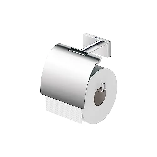 Duravit Papierrollenhalter Karree - Eleganter Klopapierhalter in Chrom - Toilettenpapierhalter mit zeitlosem Design, pflegeleichter Chromoberfläche und verdecktem Befestigungssystem für eine stilvolle und stabile Wandmontage