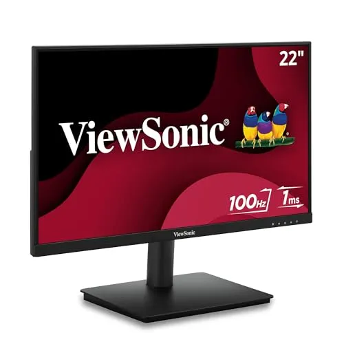 Viewsonic VA220-H LED-Monitor 22 Zoll - Full HD Monitor mit 1 ms Reaktionszeit, ideal für geschäftliche und private Nutzung, bietet eine komfortable Anzeige ohne Tearing dank Eye ProTech-Technologie.