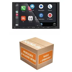 Autoradio Einbaupaket JBL Legend 700D für Mercedes A-Klasse W169 | CarPlay & Android Auto - Komplettset für den einfachen Austausch Ihres Autoradios in der Mercedes A-Klasse (2004-2012). Mit 7 Zoll Touchscreen, kabellosem CarPlay und Android Auto – für ein modernes Multimedia-Erlebnis unterwegs.