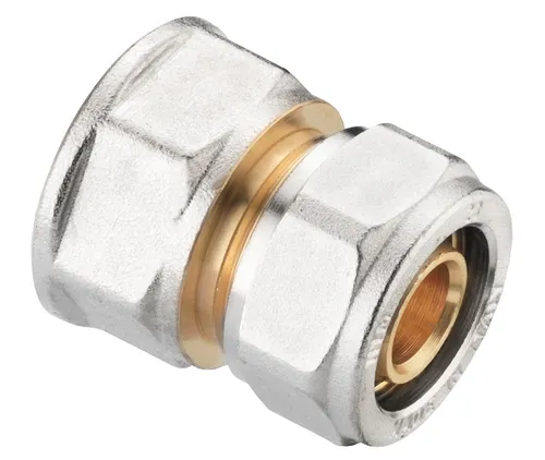 Cornat Schraub-Kupplung komplett ø 20 mm 1/2 IG Messing vernickelt