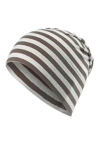Sterntaler Baby Jungen Beanie Baby GOTS Slouch-Beanie Mütze - Beanie Baby, Kinderbeanie - aus Singlejersey mit Streifen - braun, 45