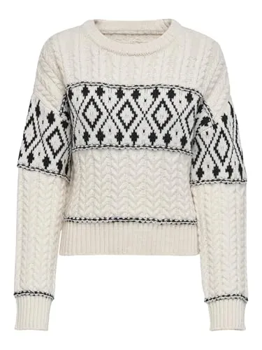 ONLY Female Strickpullover ONLMARENT - Stylischer Pullover für Damen, normal geschnitten aus hochwertiger Materialkombination für optimalen Tragekomfort.
