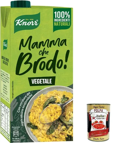 Knorr Mamma che Brodo! Vegetale Gemüse 1Lt +Italian Gourmet Polpa 400g