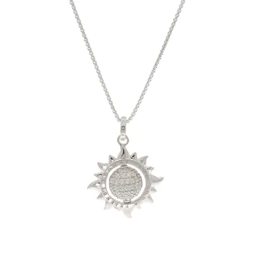 Thomas Sabo Halskette mit Anhänger Damen Sonne - Halskette aus feinem Sterling-Silber 925, verziert mit funkelndem Zirkon. Ideal für jeden Anlass, bringt sie den Sonnenschein in Ihr Outfit.