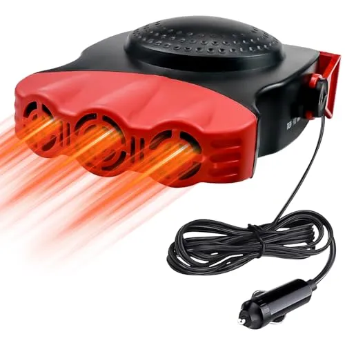 LIAVOP 12V 150W Autoheizung, Heizung und Defroster mit 2 In 1 Heizlüfter und Kühlfunktion, Auto Heizlüfter, Windschutzscheiben Defroster für Autos und SUVs,für Wohnmobil PKW Camping LKW