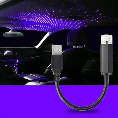 Blaues USB-Sternprojektor-Nachtlicht, verstellbar, romantischer Sternenhimmel-Projektor, Auto-Licht, tragbare Atmosphäre, dekoratives Auto-Dachlicht für verschiedene Anlässe, Heimwerker, Wandleuchten