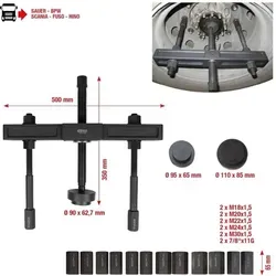 KS Tools Universal LKW Radnaben-Abzieher-Satz, 27-tlg. , 460.1765 - Professioneller Radnaben-Abzieher für LKWs, 27-teiliges Set für effektives Arbeiten und hohe Kompatibilität.