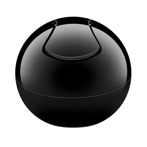 Spirella 10.15139 Kosmetikeimer 1 Liter Abfalleimer Schwingdeckeleimer Tischabfalleimer Bowl Schwarz