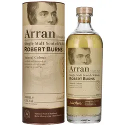 Arran ROBERT BURNS Single Malt Scotch Whisky 0,7l in Geschenkbox - Whisky, handwerklich hergestellt in der Arran Distillerie, mit Aromen von Vanille, Zedernholz und Birnen – ideal als Geschenk und für gesellige Abende.