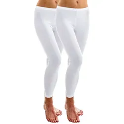 HERMKO Leggings 1720 (Pack, 2er) Bio-Baumwolle, Gummizug am Bund, Feinripp, Sport, Beruf, basic weiß 40/42 (M)