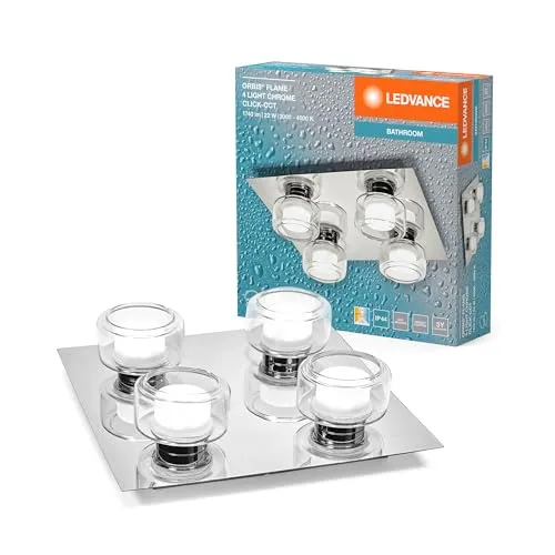 LEDVANCE ORBIS Flame Wand- und Deckenleuchte - Moderne Deckenleuchte mit 22W und 1400lm, Farbtemperatur per Wandschalter einstellbar (kaltweiß und warmweiß), ideal für Innenräume, schutzart IP44 für Badezimmer geeignet.