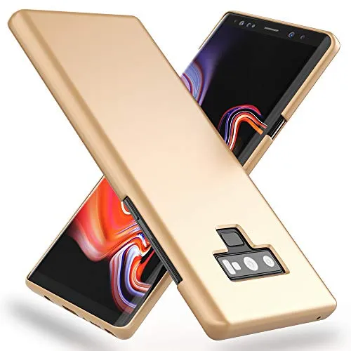 NALIA Ultra Slim Hardcase für Samsung Galaxy Note 9 - Anti-Fingerabdruck & 0.5mm Dünn - PUREFIT (Matt & Leicht) - Marke aus Berlin, Farbe:Gold