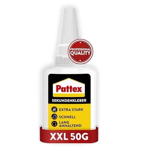 Pattex Universal Sekundenkleber 50g, hochwertiger Alleskleber für Kunststoff, Metall, Keramik und Holz, schnell trocknender, wasserfester Kleber für präzise Ergebnisse
