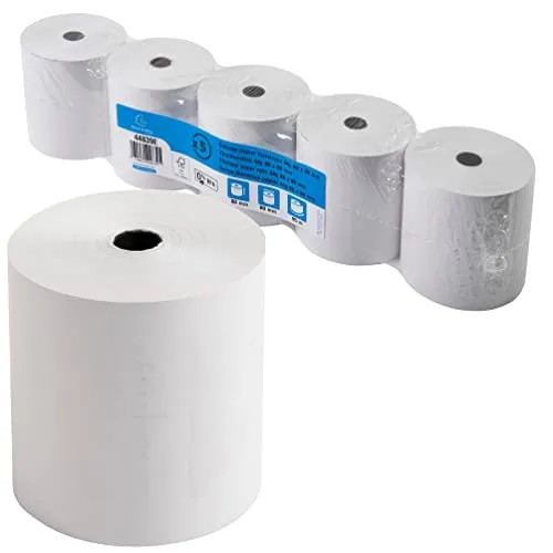 Exacompta 44839E Thermopapierrollen 50er Pack - 80mm x 95m - Kassenrollen für Card-Reader, 100% BPA-frei und in Frankreich hergestellt, ideal für sichere und umweltfreundliche Transaktionen.