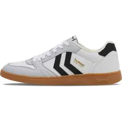 Hummel Handball Perfekt SP Indoor Schuhe Sneaker - Weiß/Schwarz, Größe 38 EU - Stylische Indoor Sneaker für Freizeit und Hallensport, mit atmungsaktivem Mikrofaser-Obermaterial und rutschfester Gummi-Laufsohle für optimalen Halt.