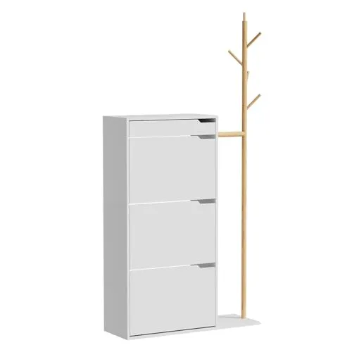 Vicco Schuhschrank Ivo, Weiß, 90 x 181.5 cm von Vicco