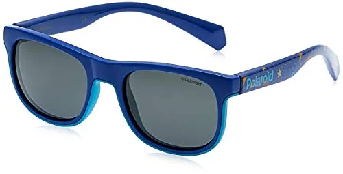 POLAROID Kinder PLD 8035/S PJP BLUE Sonnenbrille - Kinder Sonnenbrille mit polarisierten Gläsern, 100% UVA & UVB Schutz und leichtem, widerstandsfähigem Kunststoffrahmen für optimalen Tragekomfort.