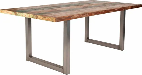 SIT Tops & Tables Esstisch Massivholz Retro 220x100 cm - Esstisch aus massivem Holz mit buntem Used Look, ideal für ein stilvolles Retro-Ambiente in Ihrem Esszimmer.