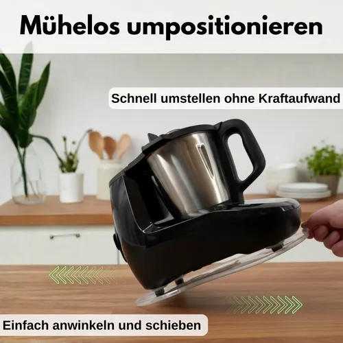 TronicXL Gleitbrett für Monsieur Cuisine Compact - Praktisches Gleitbrett mit One-Touch-Bedienung für die Küchenmaschine. Premium Teflon-Gleiter sorgen für müheloses Bewegen, während rutschfeste Füße Stabilität bieten.