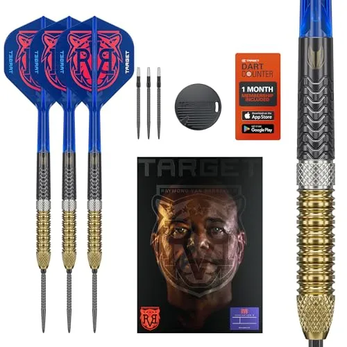 TARGET DARTS R. V. Barneveld Steeldarts Generation 6, 21g - Dartpfeile für Profis: Entwickelt nach den Anforderungen von Weltmeister Raymond van Barneveld, mit 95% Tungsten und innovativem K-Flex-System für mehr Kontrolle und Stabilität.