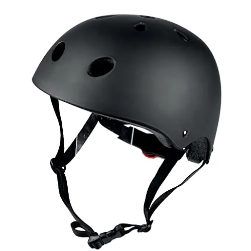 RAYMOND. NC Elektroroller, Fahrradhelm, Skateboard, Erwachsene, Roller-Helm – Größe M (55/58 cm), Skateboardhelm, Schwarz, M