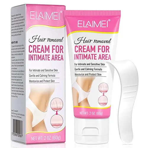Intim-Haarentfernungs-Set für Männer Frauen, Enthaarungscreme für den Intimbereich mit Spatel, Schnelle und effektive Haarentfernung für Frauen in nur 5-10 Minuten, Extra Sanfte, 60g