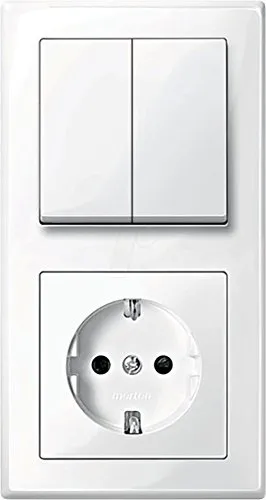 Merten M-Smart polarweiß glänzend – Steckdose & Serienschalter Set