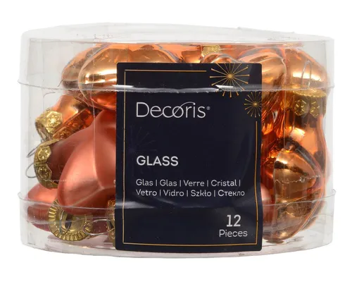 Kaemingk Christbaumschmuck, Christbaumschmuck Sterne 4cm Glas 12 Stück - Warmorange