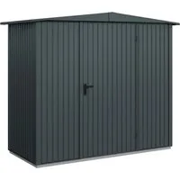 Gartenhaus Hörmann EcoStar Trend-S Typ 1 RAL7016 - Geräteschuppen aus robustem Metall mit Satteldach, anthrazitfarben, ideal für die sichere Aufbewahrung von Gartengeräten und Möbeln.